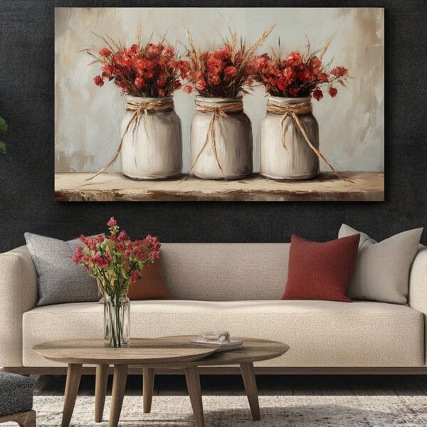 Frumusețe rustică în porțelan | finisată de mâna artistului - 40x60 cm