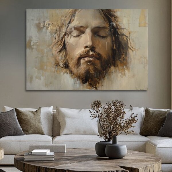 Iisus Hristos în rugăciune | finisată de mâna artistului - 40x60 cm