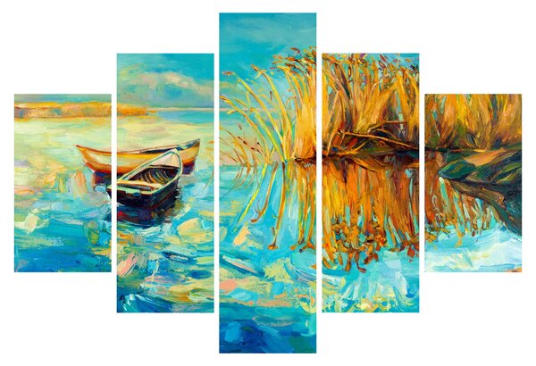 Tablou - Lacul cu bărci (150x105 cm)