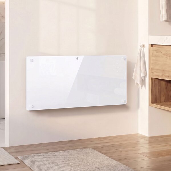 HOMCOM Convector Electric 2000W, Montare pe Perete sau Podea, Compatibil cu Alexa și Google Home, Alb | Aosom Romania