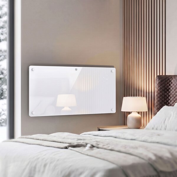 HOMCOM Convector Electric 2000W, Montare pe Perete sau Podea, Compatibil cu Alexa și Google Home, Alb | Aosom Romania