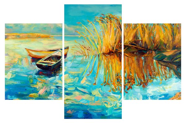 Tablou - Lacul cu bărci (90x60 cm)