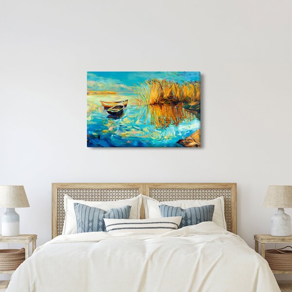 Tablou - Lacul cu bărci (90x60 cm)