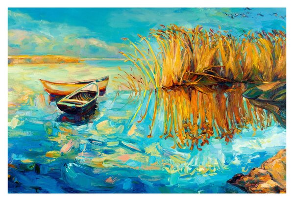 Tablou - Lacul cu bărci (90x60 cm)