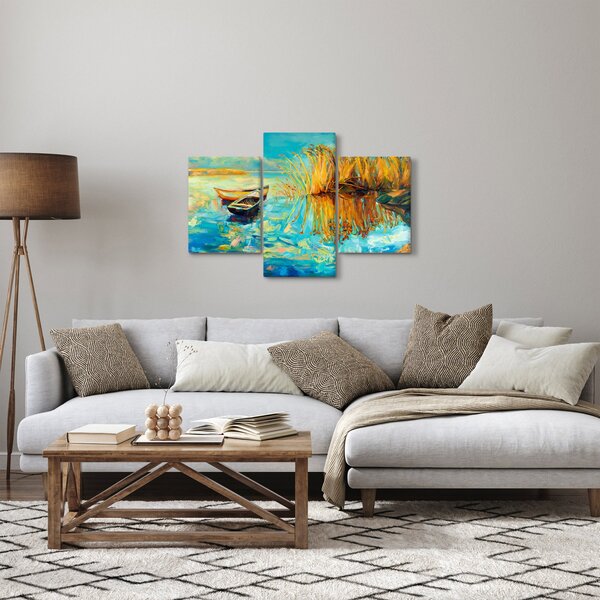 Tablou - Lacul cu bărci (90x60 cm)