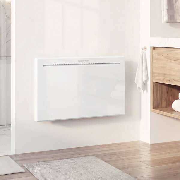 HOMCOM Convector Electric 1500 W, de Perete și Podea, Compatibil Alexa și Google Home, Alb | Aosom Romania