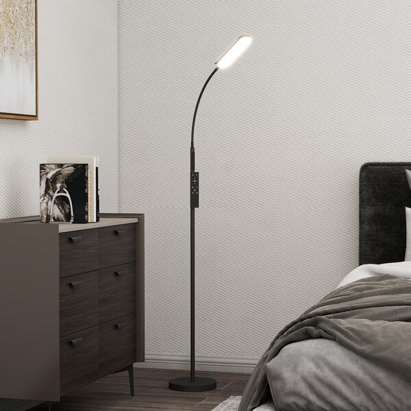 HOMCOM Lampadar cu Arc LED 18W, Braț Flexibil, Telecomandă Magnetică, Control Tactil | Aosom Romania