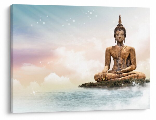 Tablou - Buddha care supraveghează pământul (70x50 cm)