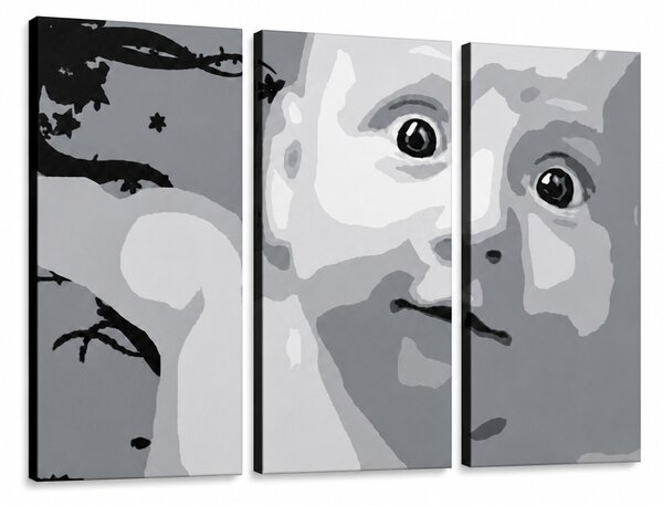 Tablou POP ART pictat manual CHILD 3 părți copil - 60x40 cm