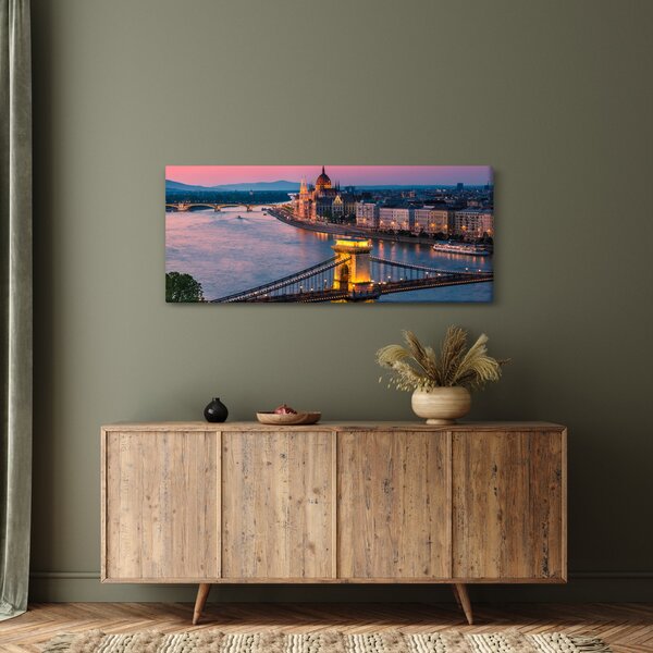 Tablou - Panorama orașului Budapesta, Ungaria (120x50 cm)