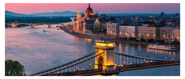 Tablou - Panorama orașului Budapesta, Ungaria (120x50 cm)