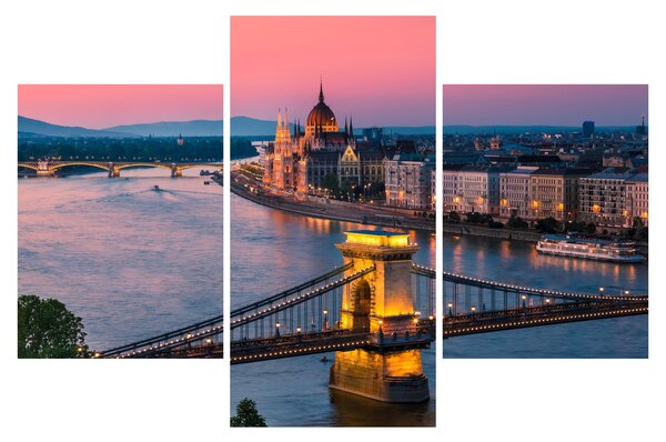 Tablou - Panorama orașului Budapesta, Ungaria (90x60 cm)