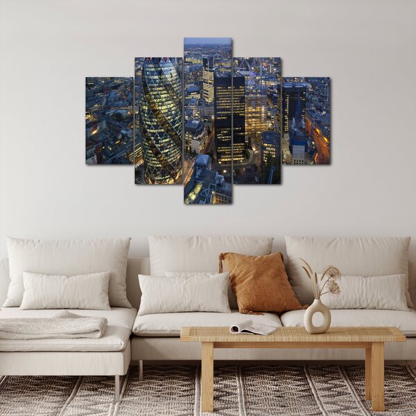 Tablou - Panorama de seară a Londrei (150x105 cm)