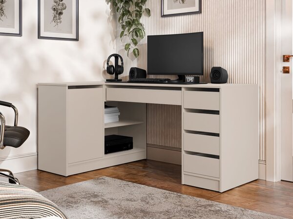 Birou de colt Comfivo Terros III, Bej, PAL laminat, 76x158x98cm, 57.9 kg