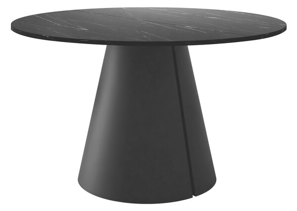 Masă Oswego 167Marmură neagră, Negru, 8cm, ExtensieExtensie, PAL laminat, Metal