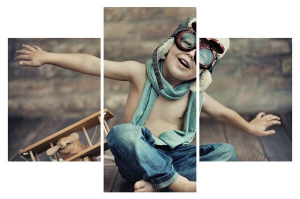 Tablou - Tânăr aviator (90x60 cm)