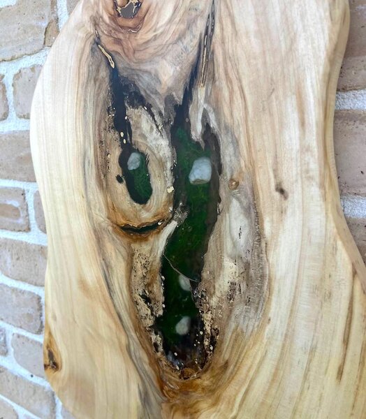 Platou „The Grand Ash” – Frasin masiv cu nucleu de rășină verde - 71x36 cm