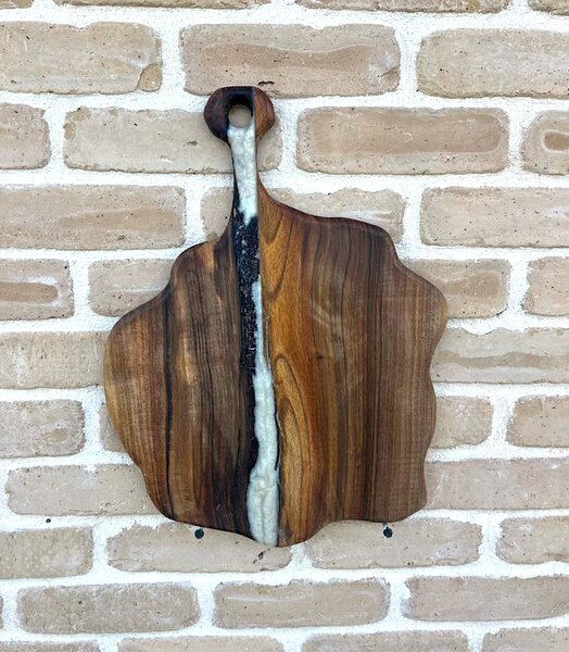 Walnut Terra XL – Platou de Servire din nuc masiv cu rășină - 48x35 cm