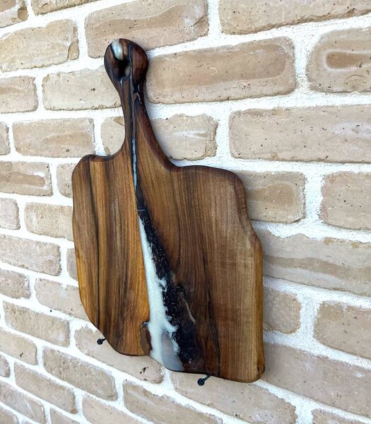 Walnut Grand Horizon – Platou XL din nuc masiv și rășină - 48x35 cm