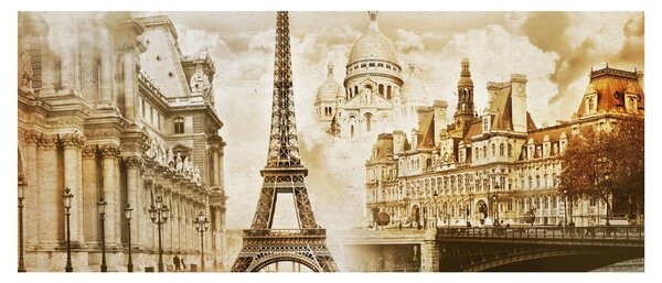 Tablou - Monumente din Paris (120x50 cm)