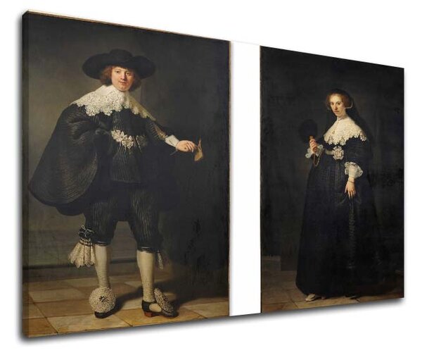 Rembrandt - Portretele lui Marten Soolmans și Oopjen Coppit - 80x60 cm