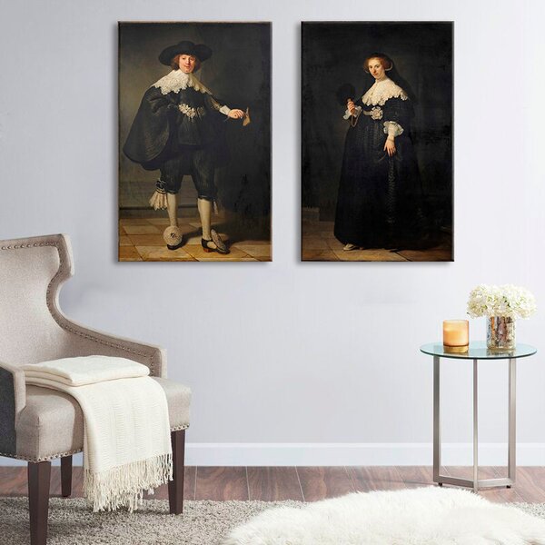 Rembrandt - Portretele lui Marten Soolmans și Oopjen Coppit - 80x60 cm