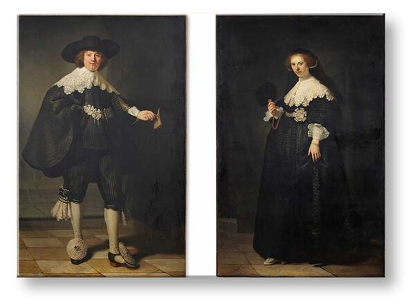 Rembrandt - Portretele lui Marten Soolmans și Oopjen Coppit - 80x60 cm