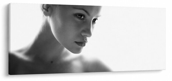 Tablou - Portretul femeii, alb- negru (120x50 cm)