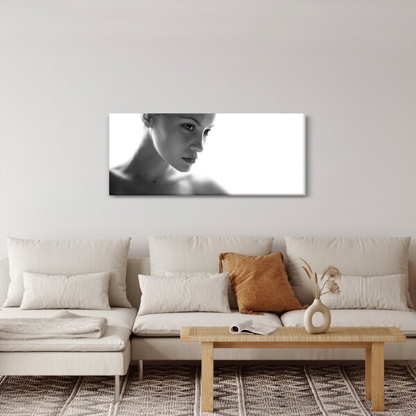 Tablou - Portretul femeii, alb- negru (120x50 cm)