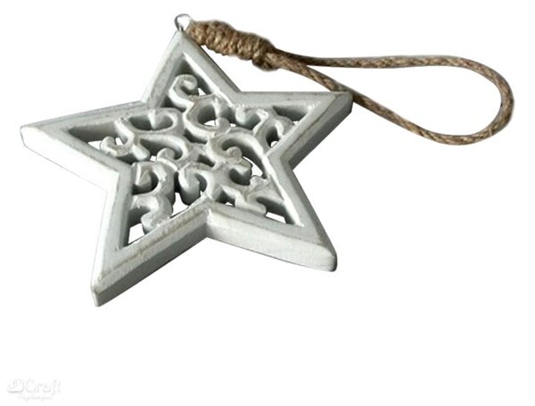 Ornament din lemn Steluță 11.5 cm