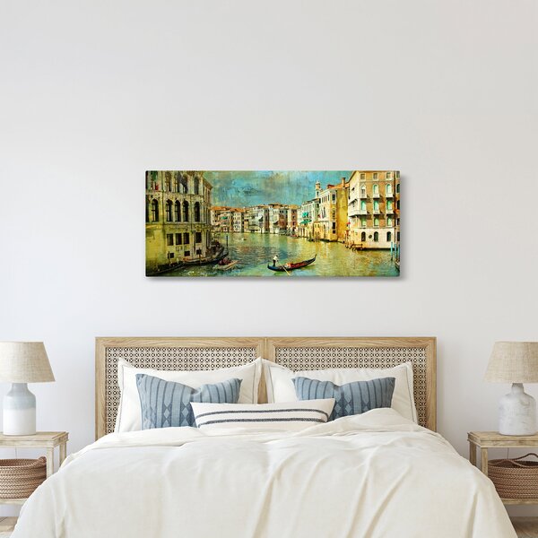 Tablou - Canalul de la Veneția și gondole (120x50 cm)
