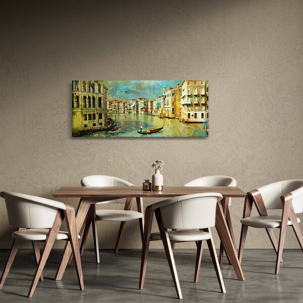 Tablou - Canalul de la Veneția și gondole (120x50 cm)