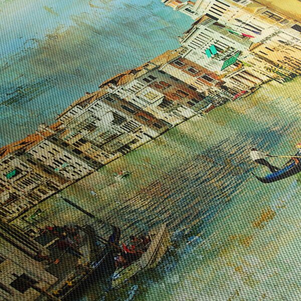 Tablou - Canalul de la Veneția și gondole (120x50 cm)