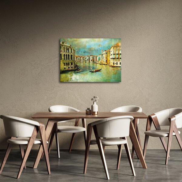 Tablou - Canalul de la Veneția și gondole (70x50 cm)