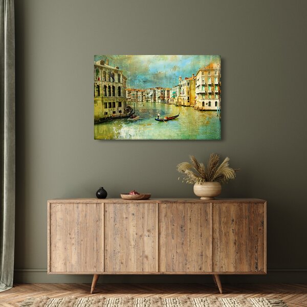 Tablou - Canalul de la Veneția și gondole (90x60 cm)