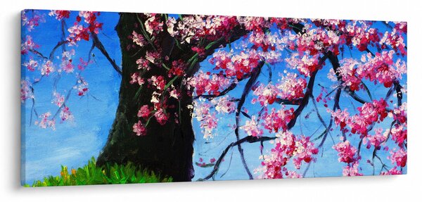 Tablou - Cireș înflorit - pictură (120x50 cm)