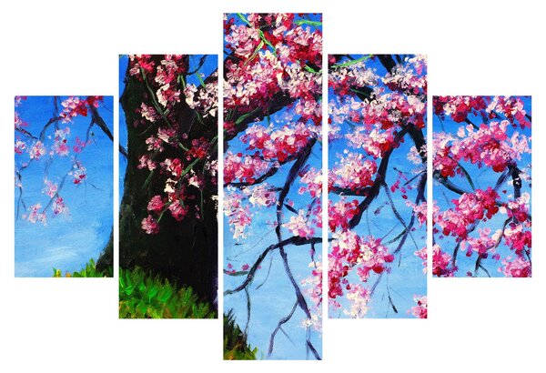 Tablou - Cireș înflorit - pictură (150x105 cm)