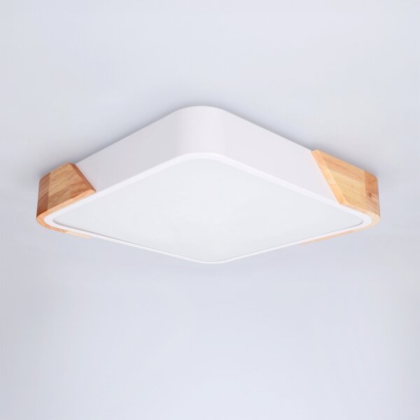 Brilagi - Plafonieră LED PILANA LED/24W/230V, stejar/alb, 32 x 32 cm