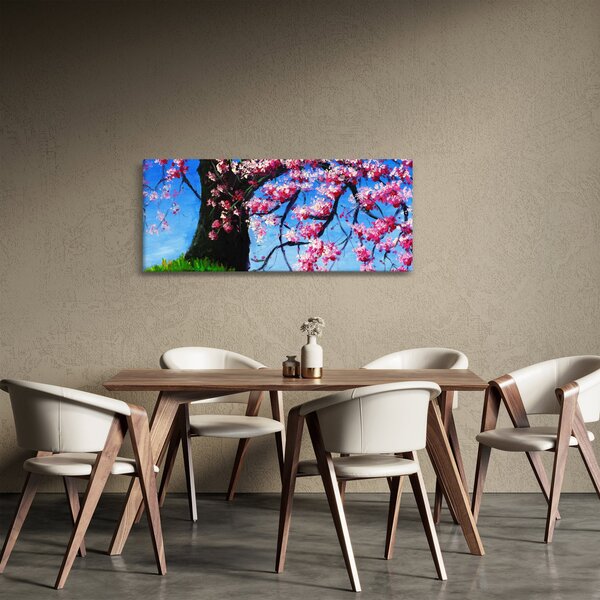 Tablou - Cireș înflorit - pictură (120x50 cm)