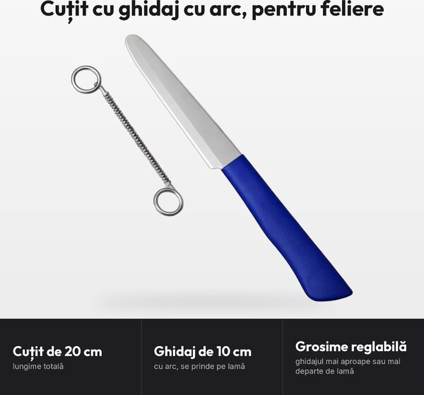 Set răzător cu arc pentru cuțit și cuțit de 20 cm