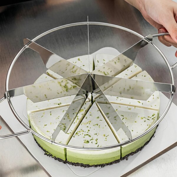 Divizor din inox pentru tort, cheesecake și pizza, 8 felii egale, cu două mânere