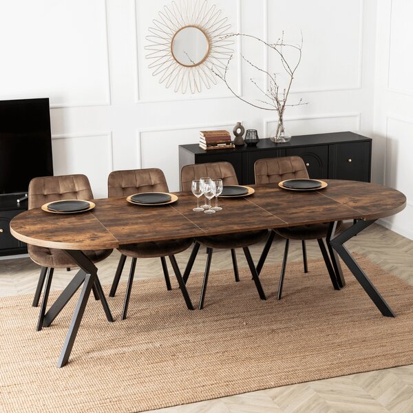 Masă sufragerie extensibilă Lavar (Stejar rustic) (pentru 4-10 persoane). Promo -20%. 1129016