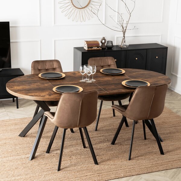 Masă sufragerie extensibilă Lavar (Stejar rustic) (pentru 4-10 persoane). Promo -20%. 1129016