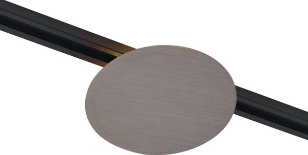 Lampă de tavan modernă gunmetal pentru sistem de iluminat pe șină monofazat cu 2 lumini - Iconic Pulley