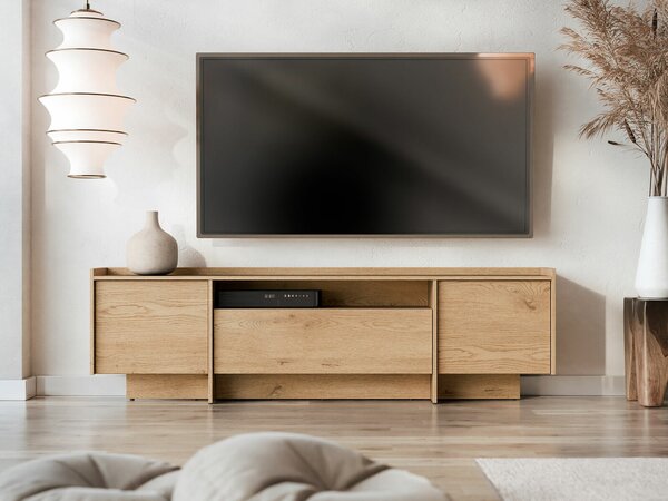 Comodă TV Filus, Stejar, PAL laminat, 58x197x38cm, 41.9 kg