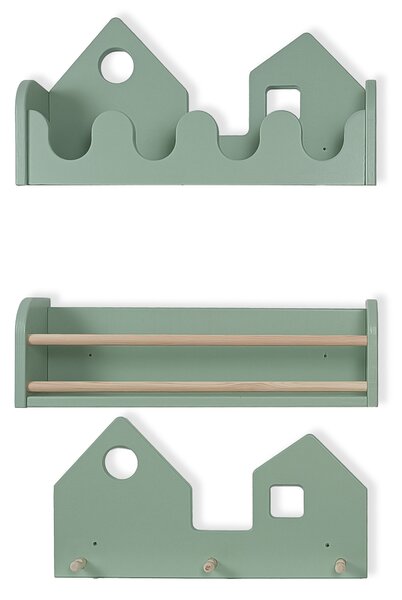 Set 2 rafturi perete + Cuier Montessori NEST SET