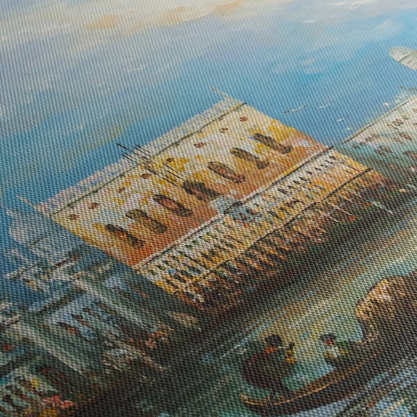 Tablou - Gondola care trece prin Veneția, pictură în ulei (90x60 cm)