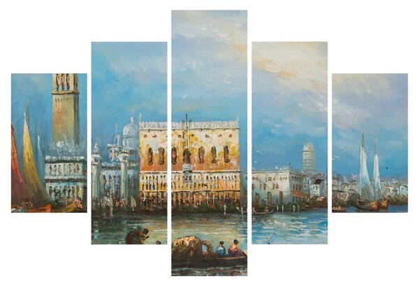 Tablou - Gondola care trece prin Veneția, pictură în ulei (150x105 cm)