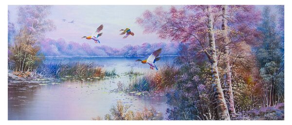 Tablou - Sosirea toamnei, pictură în ulei (120x50 cm)