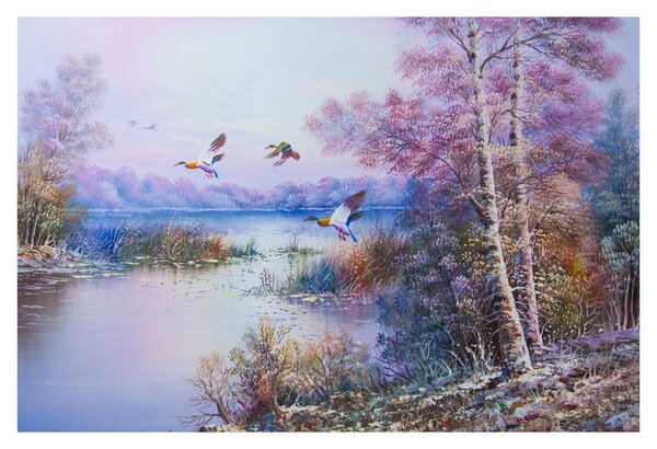 Tablou - Sosirea toamnei, pictură în ulei (90x60 cm)